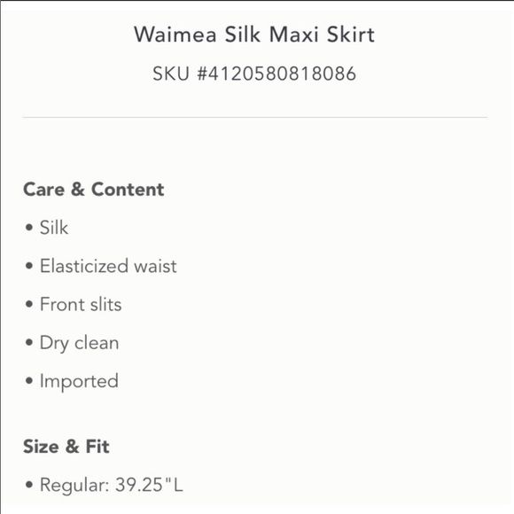 Anthropologie Gorgeous Silk Maxi Skirt NWT M - Picture 7 of 7